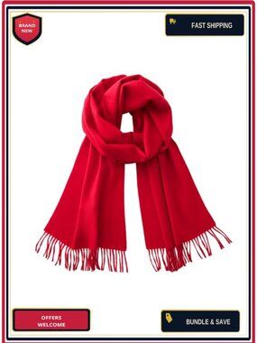 Soft Lightweight Winter Scarf Fringed Solid Color Gift Box Men Women